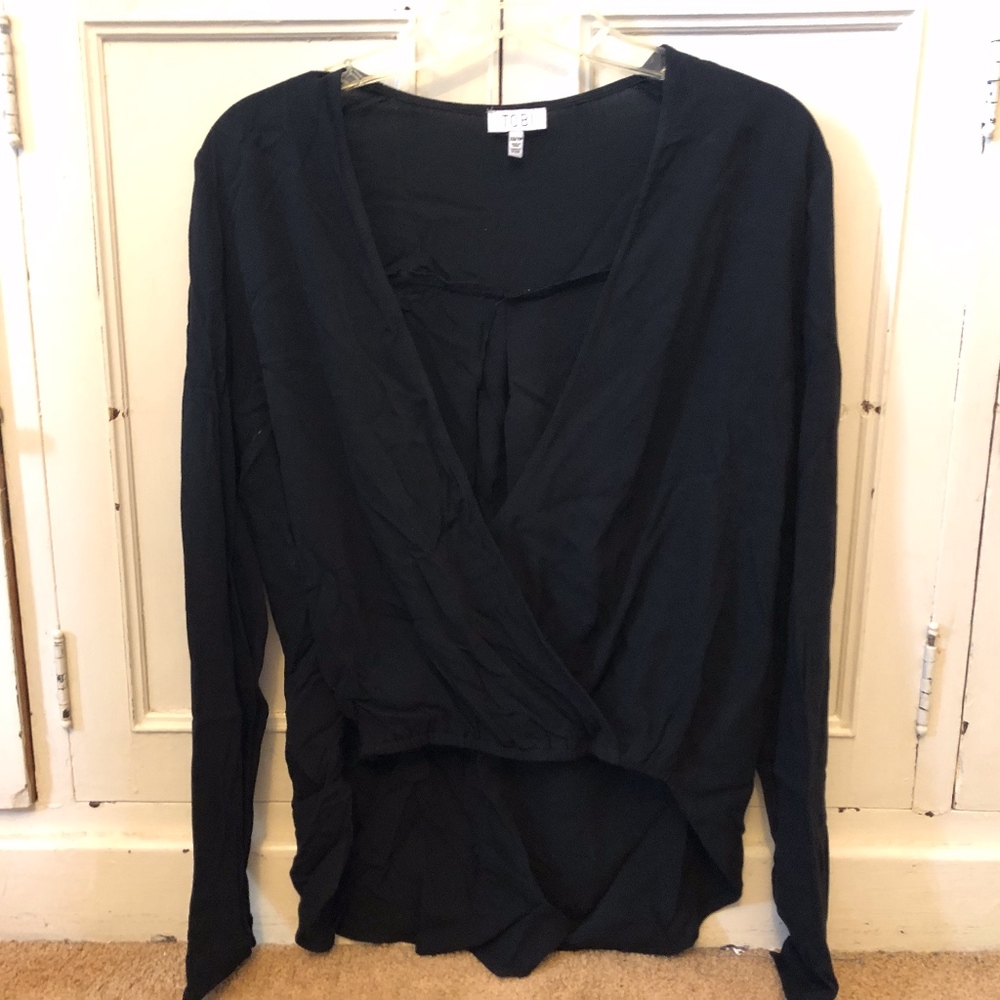 Surplice Long Sleeve High Low Top